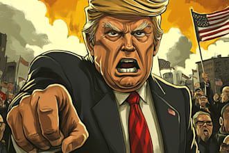 draw your editorial or political cartoon idea in unique style
