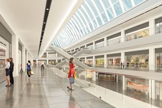 create retail shopping mall, restaurant, supermarket, showroom,grocery store,cgi