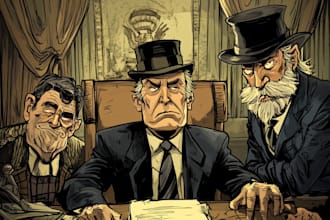 create your editorial or political cartoon idea in my style