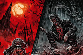 draw dark art or heavy metal illustration for tshirt design or album cover