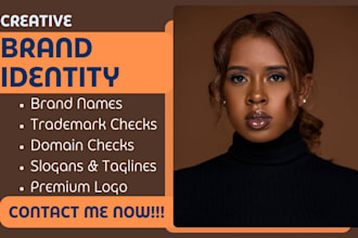 create catchy brand name with trademark search product name tagline and logo