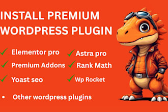 install elementor pro,astra pro ,yoast seo,wp rocket premium wordpress plugin