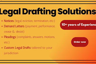 write motion, petition, lawsuit, pleadings, demand letters, and legal documents