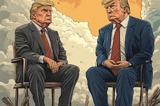 create a political cartoon or editorial illustration
