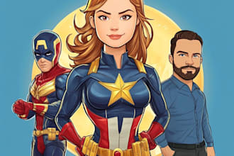 draw you into superhero comic cartoon character
