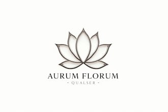design outstanding 3d lotus outline symbol logo with unlimited revision