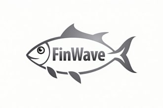 make a high quality 3d clean fish outline logo for you with new concept