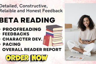 critically alpha or beta read your fantasy romance thriller novel with feedback