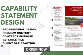 design an effective federal government capability statement, business card
