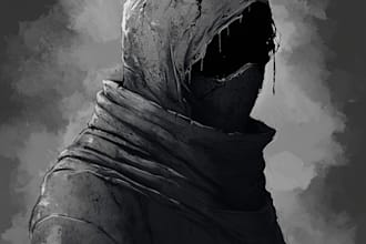 draw fantasy or horror character illustration