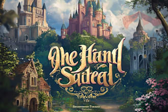 fantasy, whimsical and disney style for novel title and logo