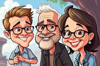 draw artistic cartoon caricatures