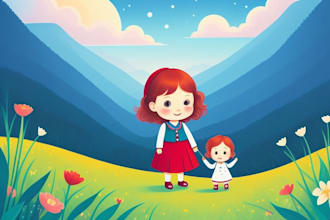 design cute children book cover, children book illustration