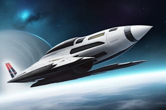 design a spaceship, vehicle illustration and sci fi art