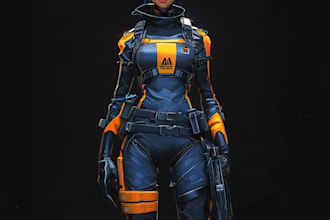 make sci fi or cyberpunk, star wars character artwork