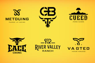 create a western cattle brand and typography logo design for your cattle farm