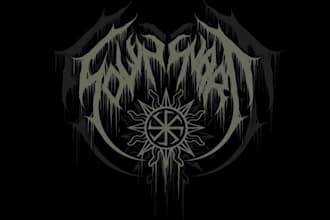 design unique brutal black and metal rock band logo in 24 h