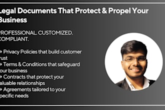 draft customised privacy policies, terms and conditions and legal agreements