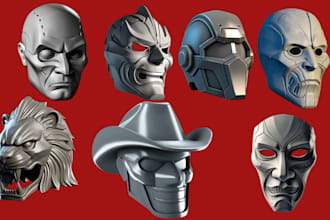 sculpt 3d mask 3d helmet cosplay design holloween mask armor for 3d printing