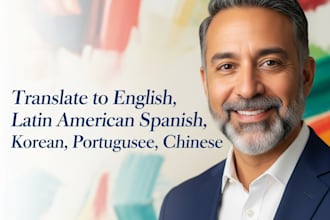 translate to english, latin american spanish, korean, portuguese, chinese,
