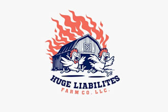 design cool funny farm business logo