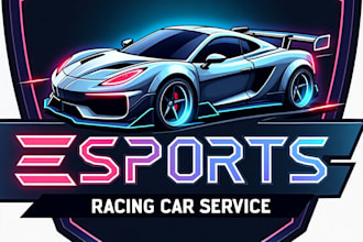 design high quality esport racing car logo with fastest delivery