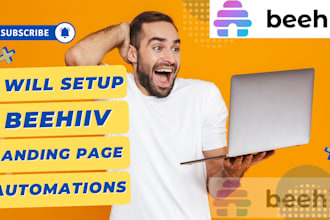 create beehiiv landing page, newsletter, automation, beehiiv email templates