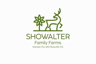 design family farm bees flowers logo