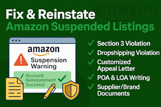 fix, reinstate amazon section 3 amazon dropshipping violation suspended listing
