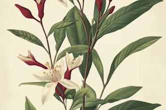 draw botanical and flower line art illustration in 12 hours