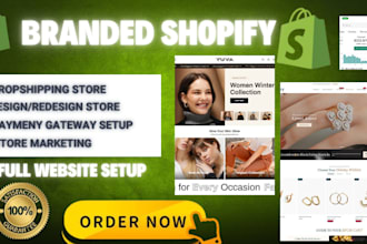 create shopify dropshipping store, design shopify website, payment gateway setup
