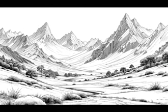create flat landscape of nature and background vector art