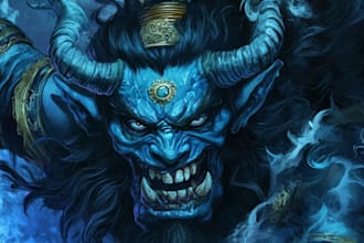 draw fantasy horror monster character illustration