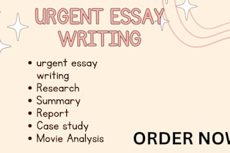 do urgent essay writing as an essay writer