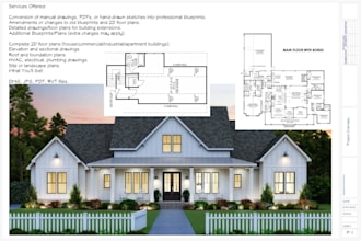 do 2d 3d house floor plan blueprints, adu, garage, deck, patio, chief architect