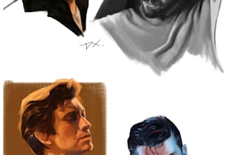 create digital portrait painting using your reference