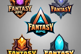 create a professional fantasy, rpg, medieval and rustic logo