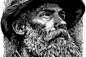 draw detailed dark art with woodcut or linocut style