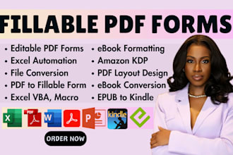 create a professional fillable PDF form, interactive form, custom ebook design