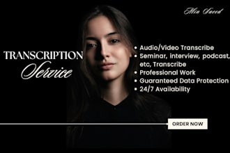 transcribe quality transcript for audio and video transcription