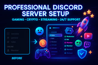 setup custom discord community servers with aesthetic design