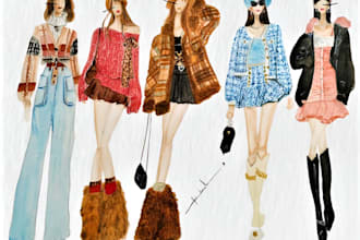do hand drawn fashion sketch