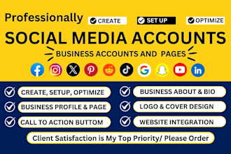 professionally setup and integrate your social media profile