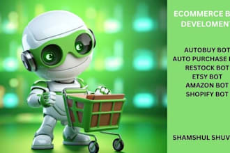 create an online shopping bot for auto buying, purchasing, restock and checkout