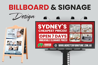 design professional billboard, signage and yard sign