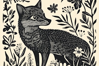 create a linocut illustration
