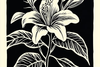 create an artistic linocut illustration in my own style