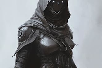 paint sci fi horror and fantasy scene concept art illustrations