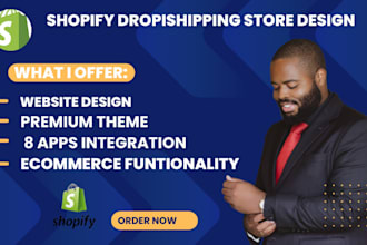 build shopify store, dropshipping store, design shopify website