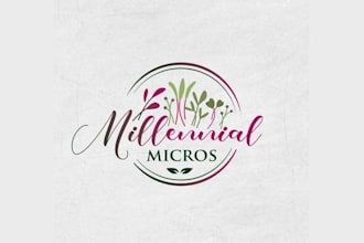 design organic micro green seedlings logo